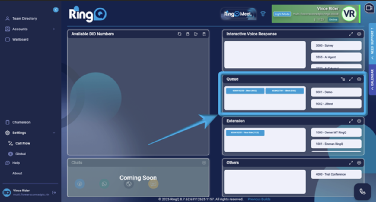 Adding a queue sciprt in RingQ - step 1